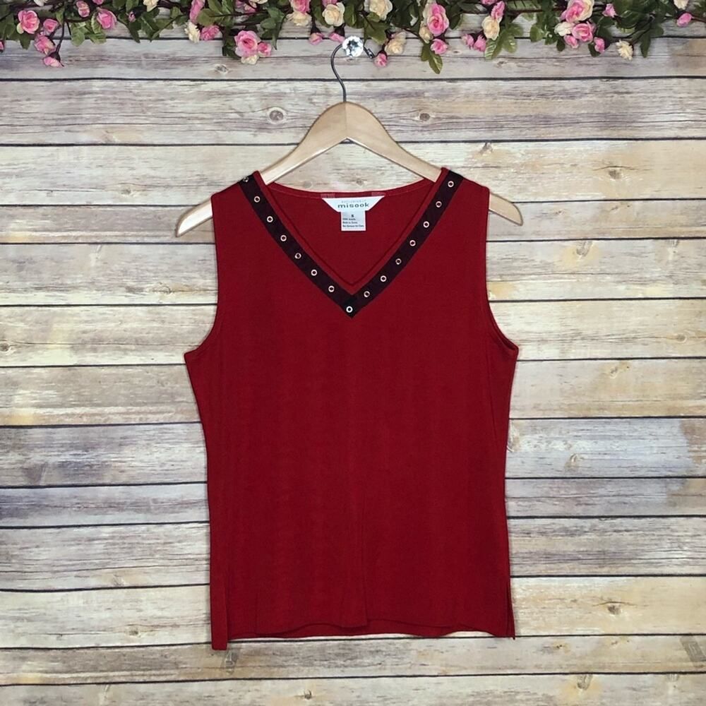 Exclusively Misook Red Sleeveless Top